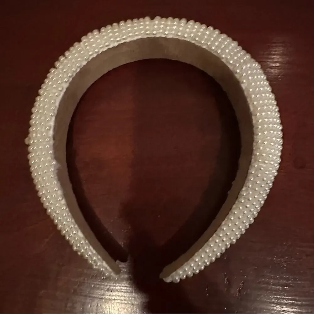 Unbranded Faux Pearl Padded Headband Hairband Hair Soft White Bride Wedding